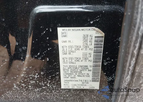 2019 Nissan Frontier Sv z USA, uszkodzony, nr VIN 1N6AD0EV5KN767813